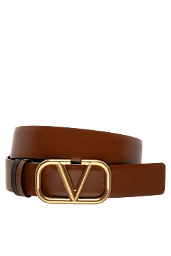 Brown leather belt for women