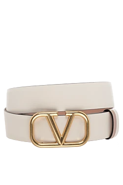 White leather belt for women