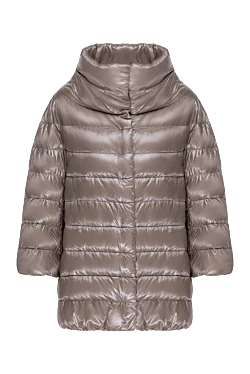 Beige polyamide down jacket for women