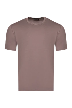 T-shirt made of cotton and elastane, brown for men