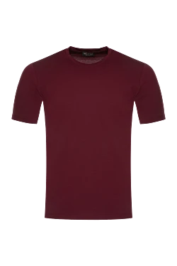 T-shirt made of cotton and elastane, burgundy for men