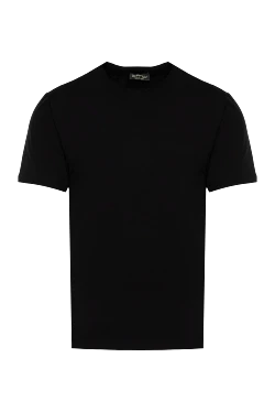 Cotton and elastane T-shirt black for men