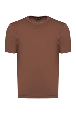 T-shirt made of cotton and elastane, brown for men