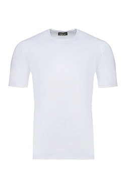 White cotton and elastane T-shirt for men