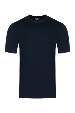 Blue cotton and elastane T-shirt for men