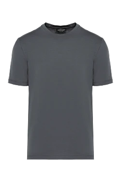 Gray cotton and elastane T-shirt for men