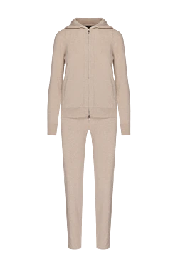 Women's beige cashmere walking suit