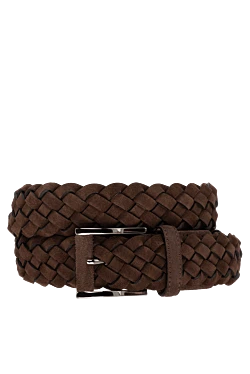 Men's brown suede belt