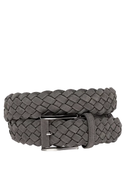 Men's gray suede belt