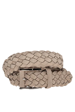 Men's beige suede belt