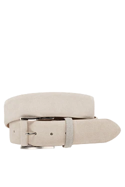 Men's beige suede belt