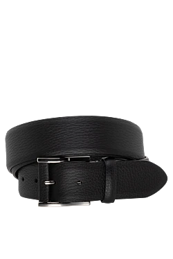 Men's black leather belt