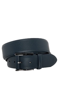 Men's blue leather belt