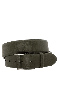 Men's leather belt green