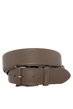 Men's leather belt, beige