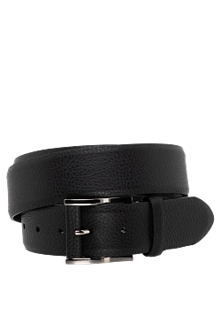 Men's black leather belt