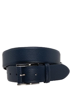 Men's blue leather belt