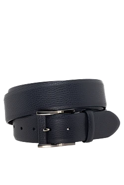 Men's blue leather belt