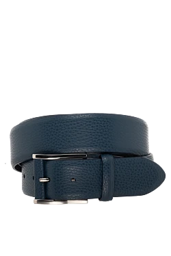 Men's blue leather belt