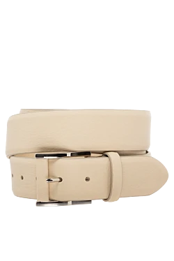 Men's leather belt, beige