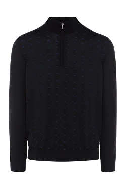 Cashmere and silk troyer black men's