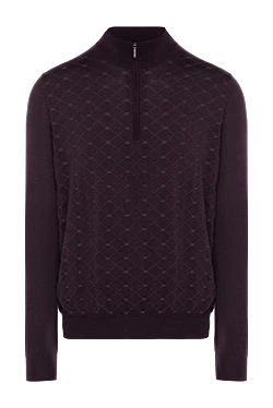 Men's cashmere and silk burgundy troyer