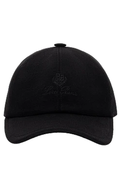 Black cashmere cap for men