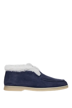 Blue nubuck and fur deserts for women