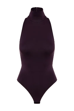 Purple bodysuit made of polyamide and elastane for women