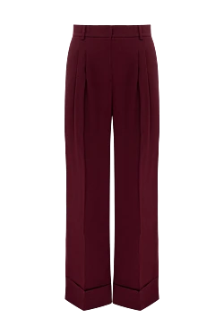 Burgundy polyester pants for women