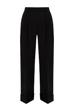 Black polyester pants for women