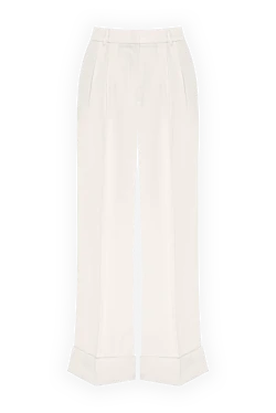 White polyester trousers for women