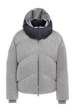 Gray cashmere down jacket for women