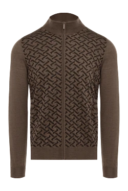 Cashmere and silk cardigan brown for men