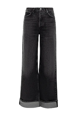 Black cotton jeans for women