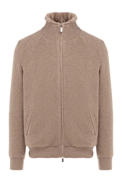 Cashmere cardigan for men, beige