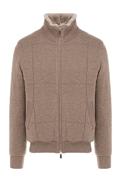 Cashmere cardigan for men, beige