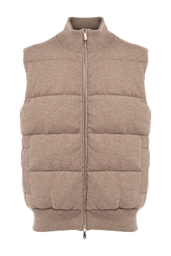 Beige cashmere vest for men