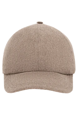 Beige men's cashmere cap