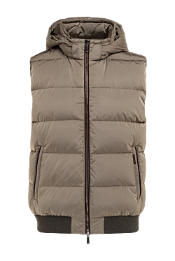 Beige polyamide vest for men