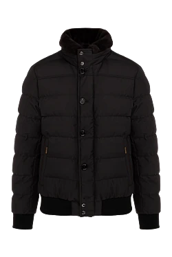 Men's black down jacket made of polyamide