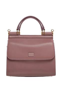 Women's pink genuine leather bag