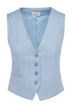 Women's vest made of viscose and lyocell blue