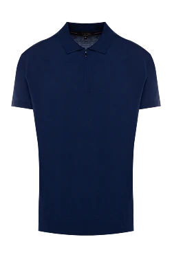 Men's blue wool polo