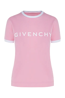 T-shirt made of cotton and elastane for women, pink