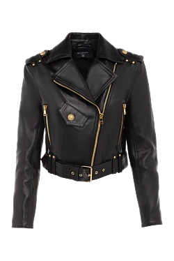 Women's black genuine leather jacket