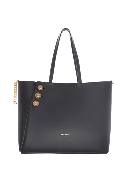 Women's black leather bag