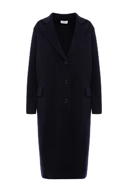 Women's blue wool and cashmere coat