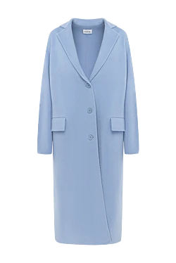 Women's blue wool and cashmere coat