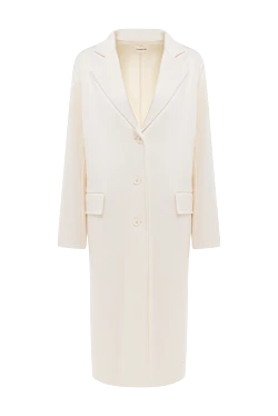 Women's white wool and cashmere coat